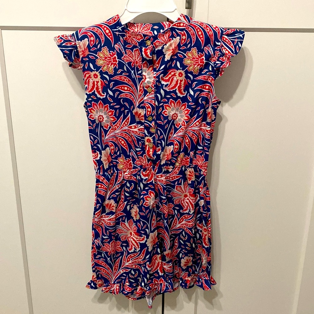 Girls Floral Romper Sz 12
